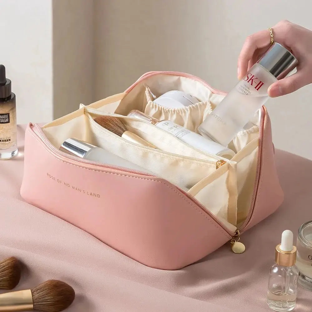 Luxury Makeup Organizer & Toiletry Kit Bag – Travel Cosmetic Case Storage Pouch