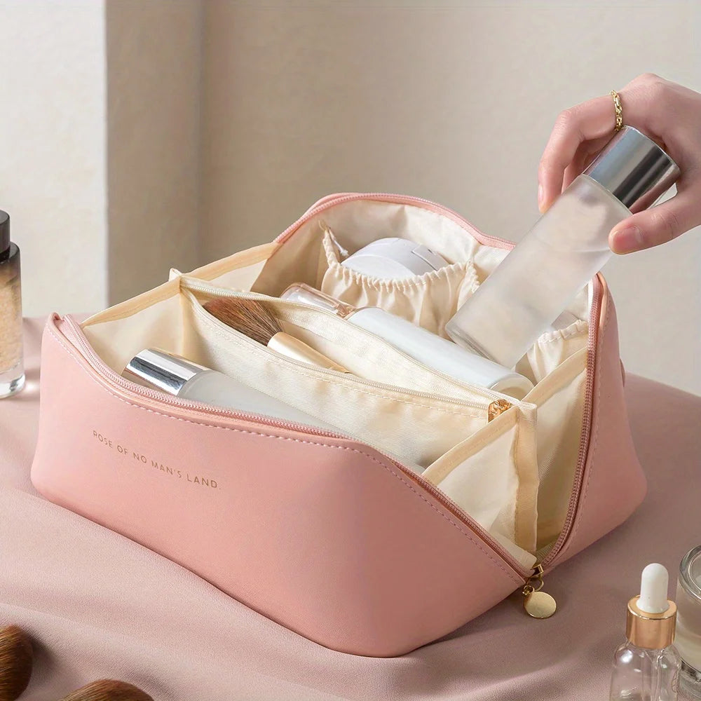 Luxury Makeup Organizer & Toiletry Kit Bag – Travel Cosmetic Case Storage Pouch