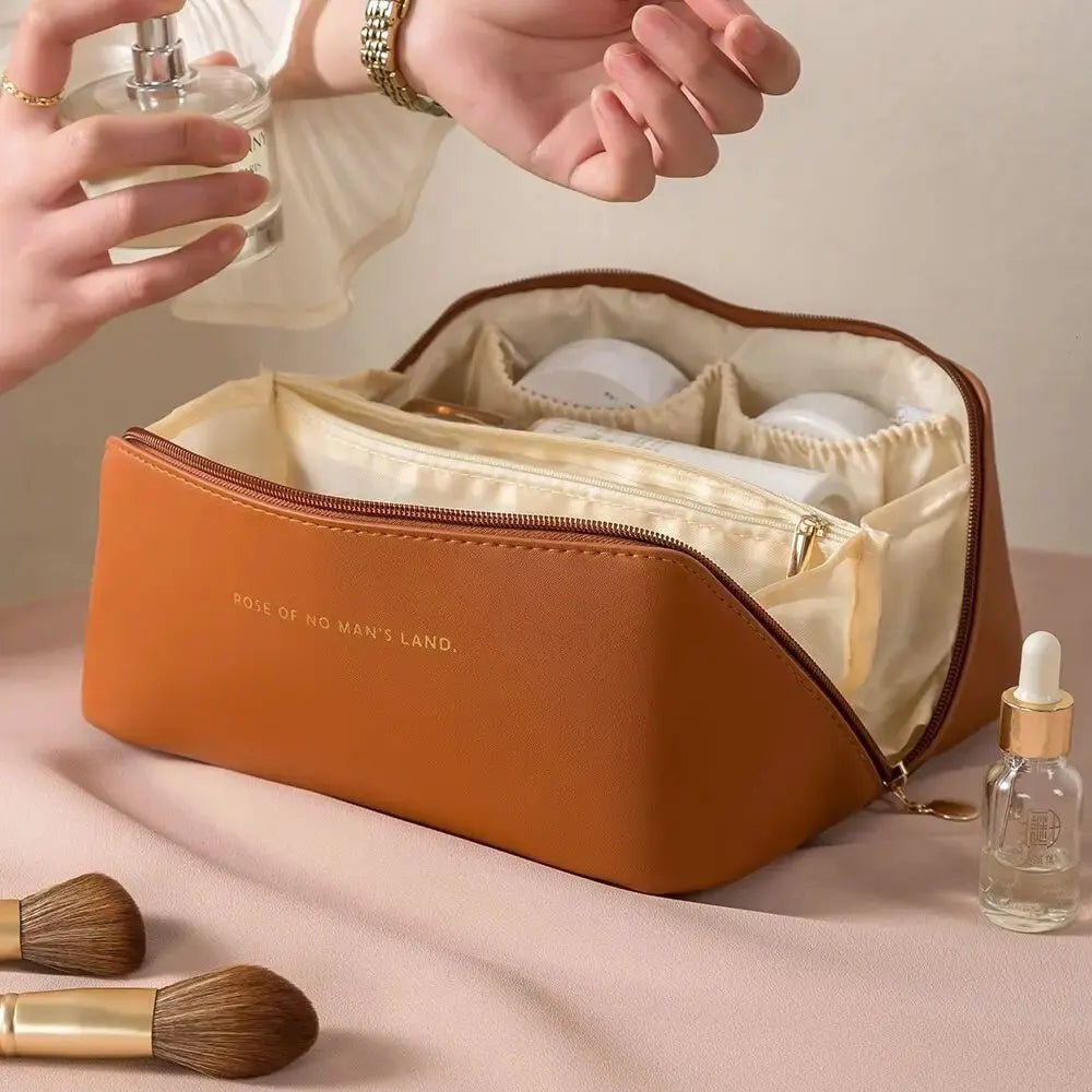 Luxury Makeup Organizer & Toiletry Kit Bag – Travel Cosmetic Case Storage Pouch