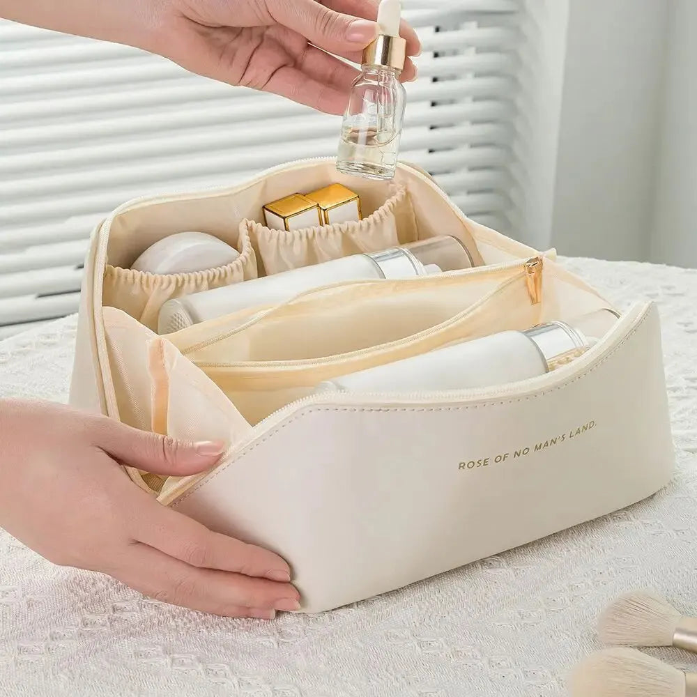 Luxury Makeup Organizer & Toiletry Kit Bag – Travel Cosmetic Case Storage Pouch