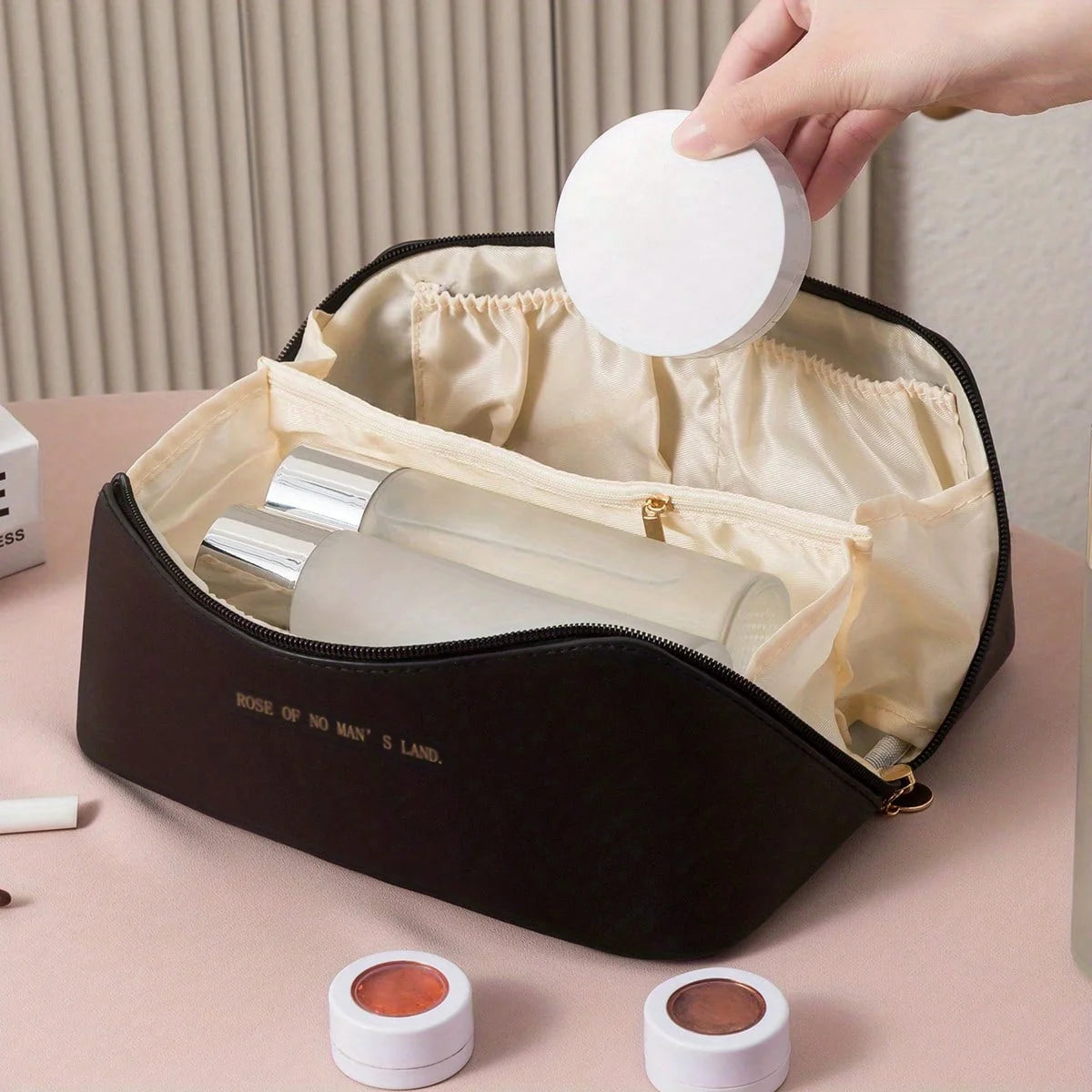 Luxury Makeup Organizer & Toiletry Kit Bag – Travel Cosmetic Case Storage Pouch